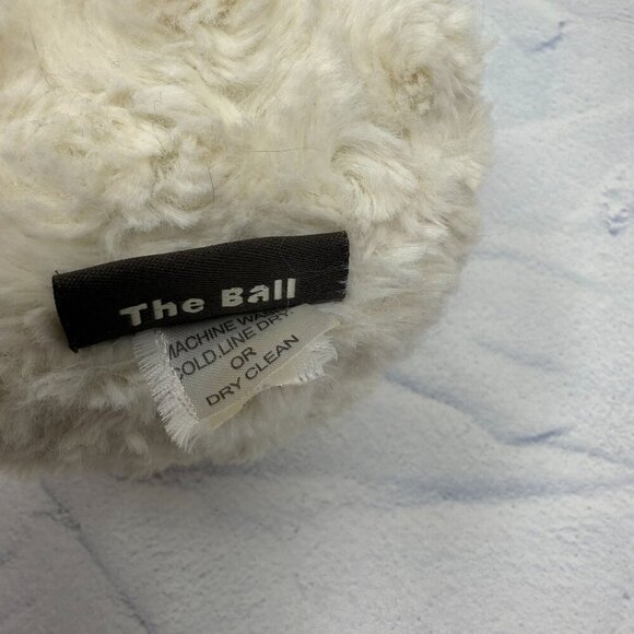 Love Sac The Ball Cream Ivory Faux Fur Small Round Decorative Pillow Poof 5" - Picture 6 of 8